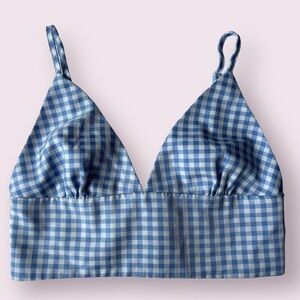 Signature8 Blue Gingham Crop Top Small